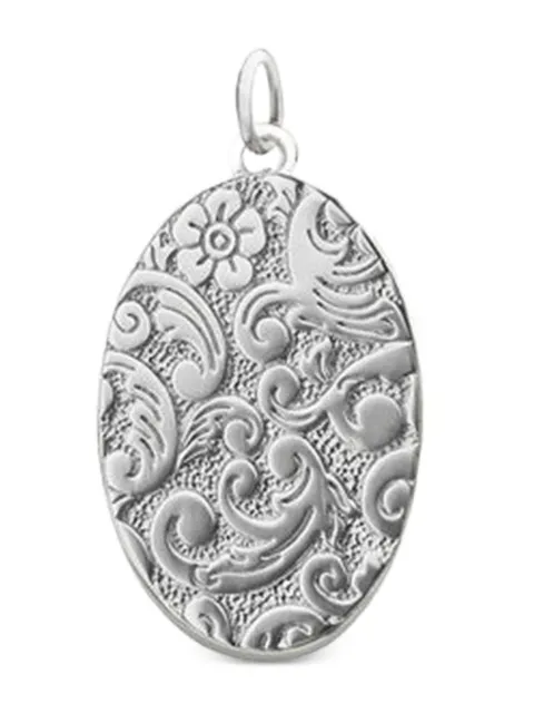 MONICA RICH KOSANN floral-pattern oval-shape pendant Silver CHCASESS