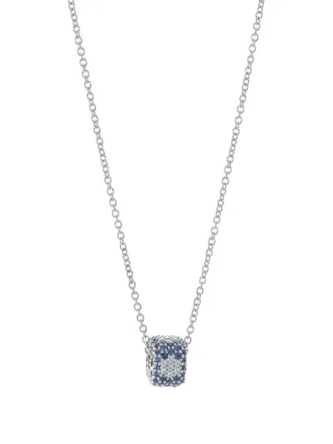 FULLORD 18K white gold Ghost diamond and sapphire necklace Silver 300001WDBZB