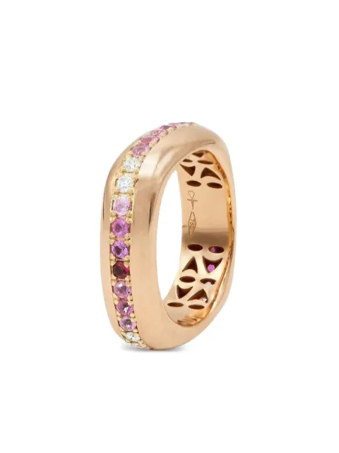 FULLORD 18K rose gold Ghost Belt diamond and pink sapphire ring Pink 250038RDBZR