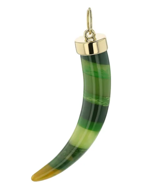 Mark Davis 18K yellow gold Tusk bakelite pendant charm Green 23301002