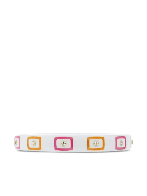 Mark Davis 18K yellow gold white topaz geometric bangle White 41101023