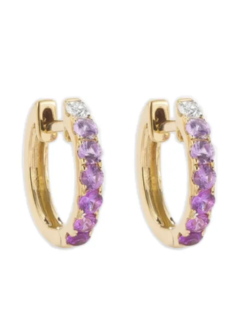 ROBINSON PELHAM 14K yellow gold pink sapphire and diamond hoop earrings Gold 7902