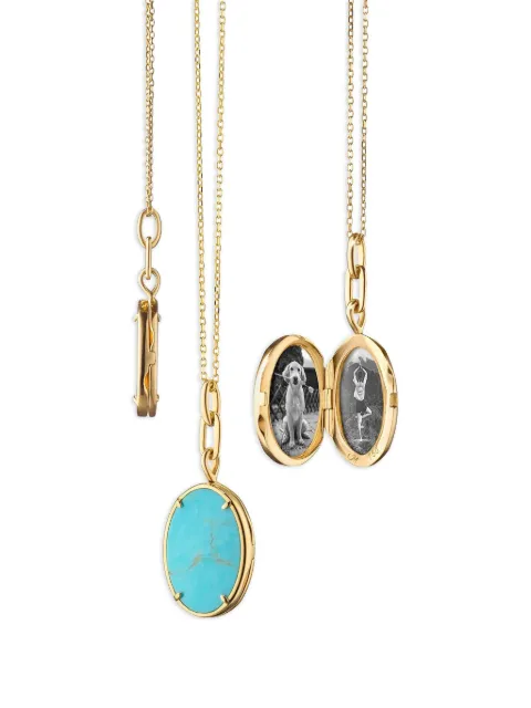 MONICA RICH KOSANN 18K yellow gold "Elle" turquoise stone locket necklace Gold 44422YGTURQ