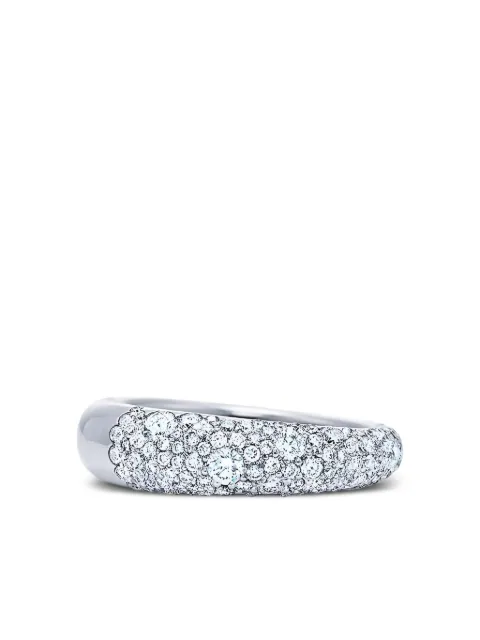 KWIAT 18K white gold diamond cobblestone band ring Silver 156161