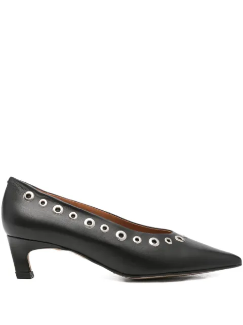ANGEL ALARCON eyelet pointed-toe pumps Black 25538