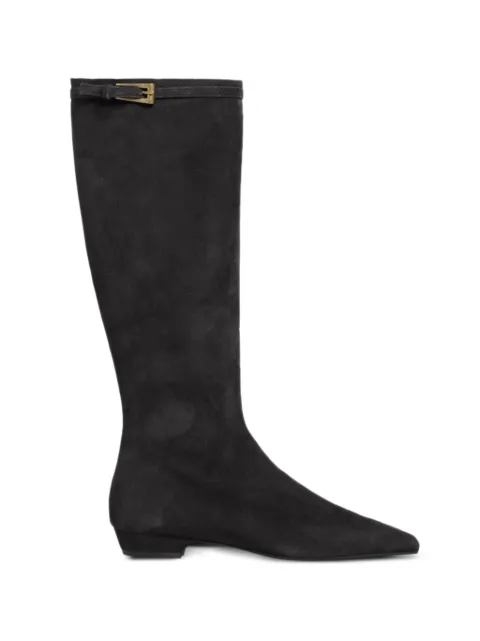Roberto Festa buckle-fastening suede knee-high boots Black FOLDSUEDE