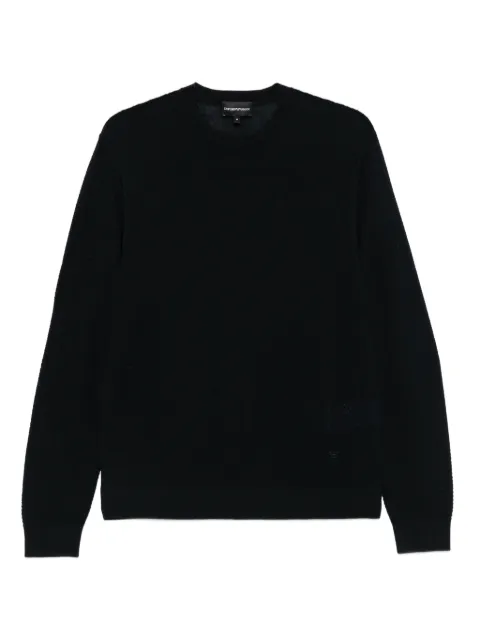 Emporio Armani textured round-neck sweater Blue EM002196AF13851