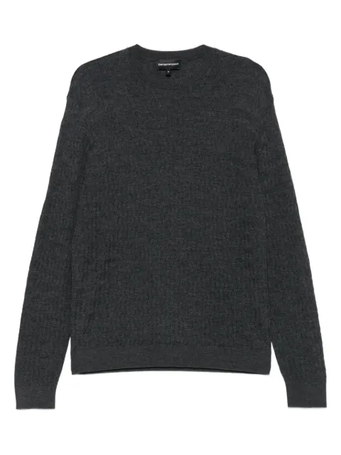 Emporio Armani textured crew-neck sweater Grey EM002196AF13851