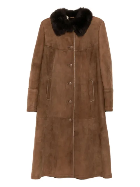 A.N.G.E.L.O. Vintage Cult 1990s faux-fur collar coat Brown AN600ZJ