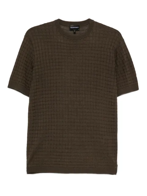 Emporio Armani textured round-neck sweater Green EM003504AF14113