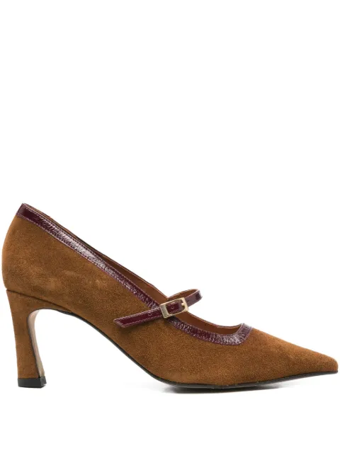 ANGEL ALARCON pointed-toe buckle pumps Brown 25554