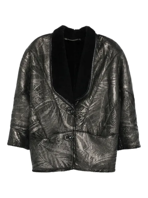 A.N.G.E.L.O. Vintage Cult 1980s leaf-print coat Black AN600ZH