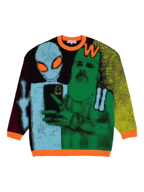 Walter Van Beirendonck "We Come In Peace" jumper Green 5003B