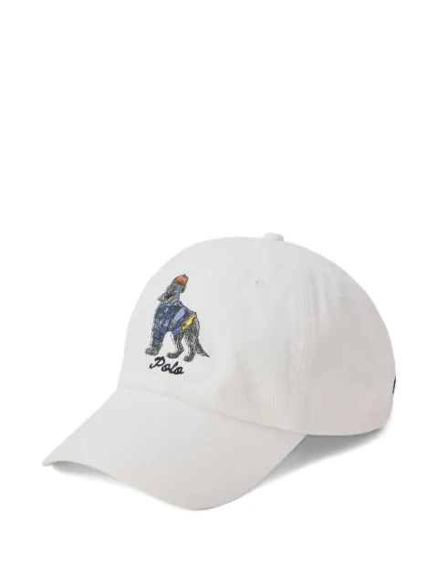 Polo Ralph Lauren embroidered dog-motif baseball cap White 710981743001