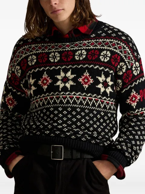 Polo Ralph Lauren fair-isle pattern crew-neck sweater Black 710982258001