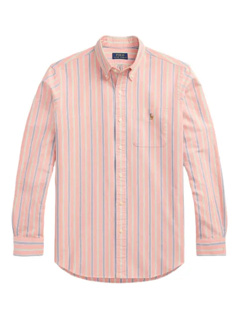 Polo Ralph Lauren striped embroidered-logo shirt Orange 710P00630004