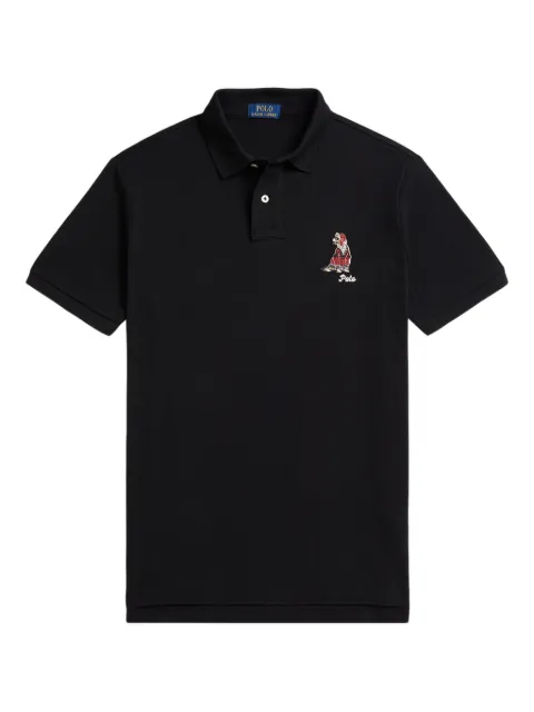 Polo Ralph Lauren dog-embroidered polo shirt Black 710P00095005