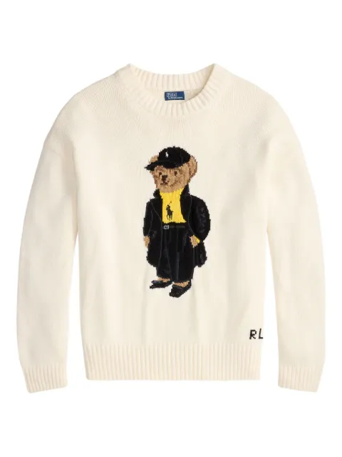 Polo Ralph Lauren Polo Bear-embroidered crew-neck sweater White 211978310001