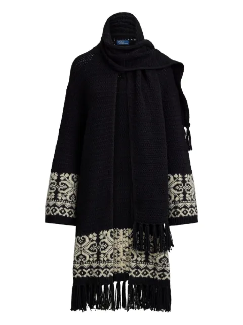 Polo Ralph Lauren fairisle-pattern fringed cardigan Black 211978321001