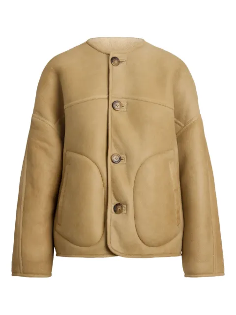 Polo Ralph Lauren button-fastening sheepskin coat Neutrals 211978199001