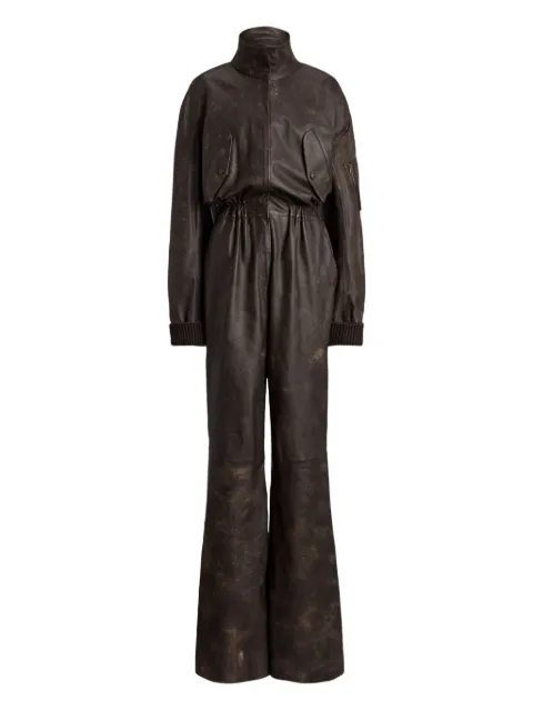 Ralph Lauren Collection high-neck leather jumpsuit Brown 290P06765001