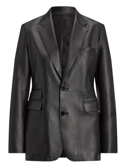 Ralph Lauren Collection single-breasted leather blazer Black 290P06763001