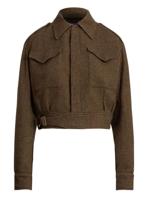 Ralph Lauren Collection belted flap-pocket jacket Brown 290P06834001