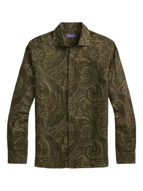 Ralph Lauren Purple Label paisley-print long-sleeved shirt Green 790982391001