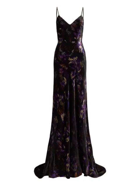 Ralph Lauren Collection floral-print dress Black 290P06747001