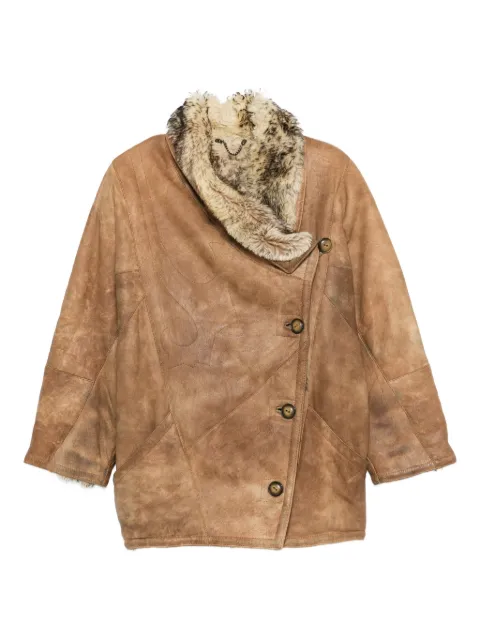 A.N.G.E.L.O. Vintage Cult 1980s fur-trim coat Brown AN450ZD