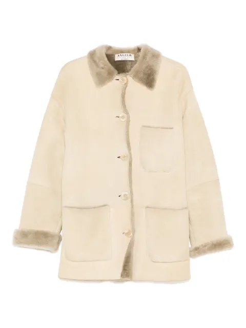 A.N.G.E.L.O. Vintage Cult 1990s faux-fur trimmed coat Neutrals AN450ZC