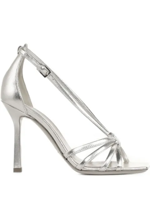 Ninalilou 90mm leather ankle-strap sandals Silver 321151NAPPALAMINATOARGENTO