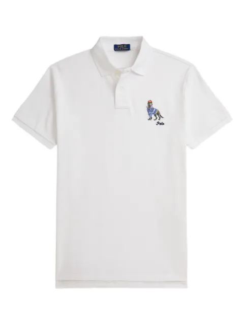 Polo Ralph Lauren dog-embroidered polo shirt White 710P00095004