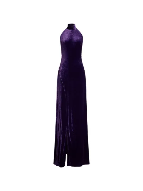 Ralph Lauren Collection halter-neck velvet maxi dress Purple 290P06772001