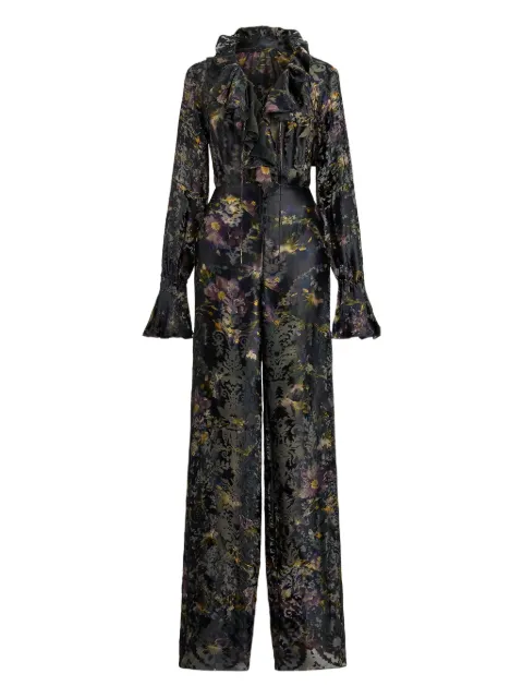 Ralph Lauren Collection ruffled floral-print jumpsuit Green 290P05425001