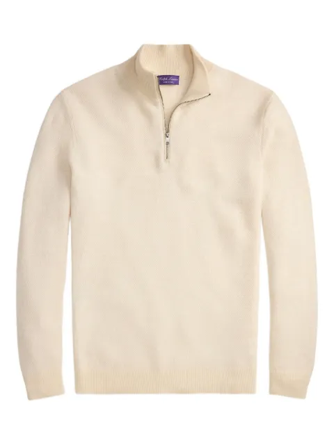 Ralph Lauren Purple Label half-zip cashmere sweater Neutrals 790965742011