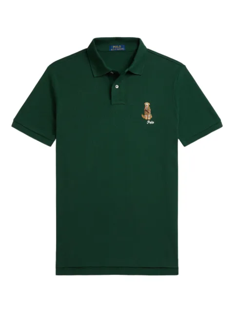 Polo Ralph Lauren dog-embroidered polo shirt Green 710P00095002