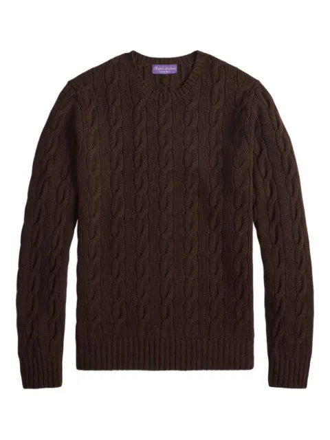 Ralph Lauren Purple Label cable-knit crew-neck sweater Brown 790965739028