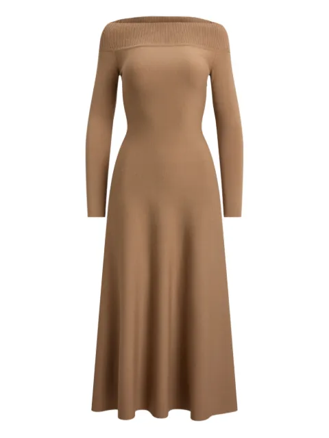 Ralph Lauren Collection off-shoulder knitted midi dress Neutrals 290P03980001