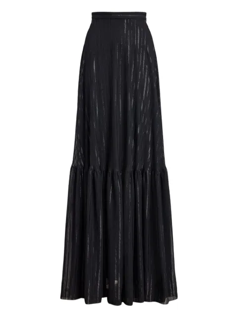 Ralph Lauren Collection metallic-striped tiered maxi skirt Black 290P08321001
