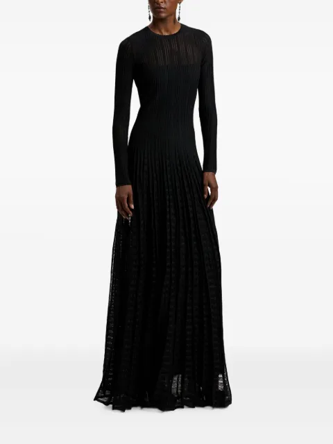 Ralph Lauren Collection ribbed pleated maxi dress Black 290P03981001