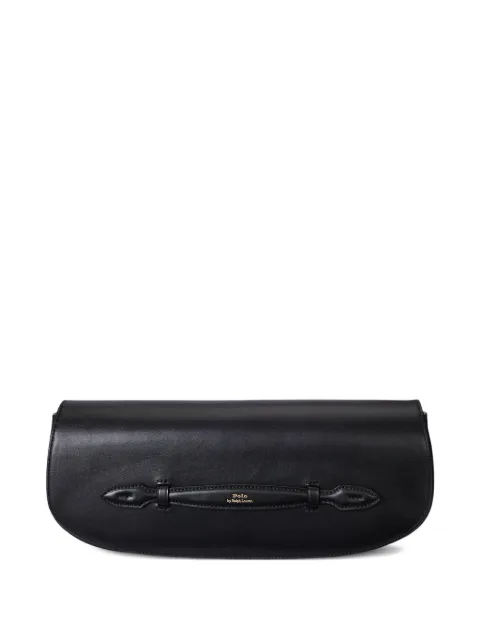 Polo Ralph Lauren Bellport leather curved clutch bag Black 428971315001