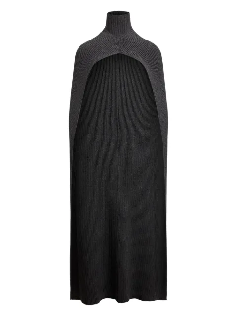 Ralph Lauren Collection ribbed turtleneck cape coat Grey 290963834002