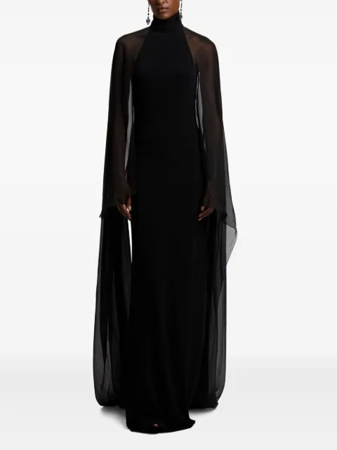 Ralph Lauren Collection high-neck cape maxi dress Black 290P07266001