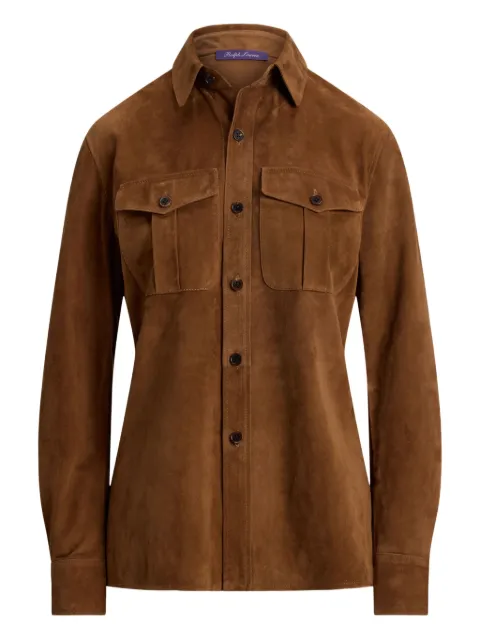 Ralph Lauren Collection suede long-sleeve shirt Brown 290965603002
