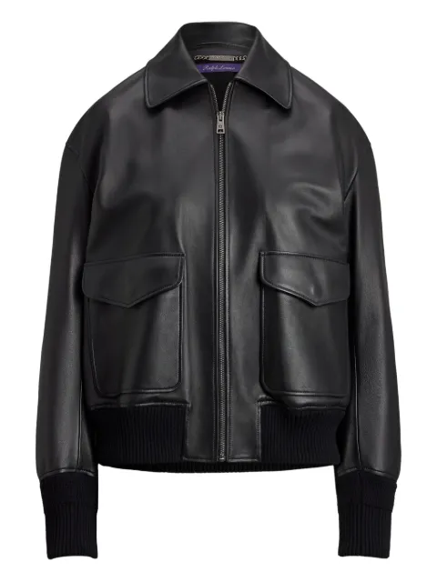 Ralph Lauren Collection zip-front leather jacket Black 290P06134001
