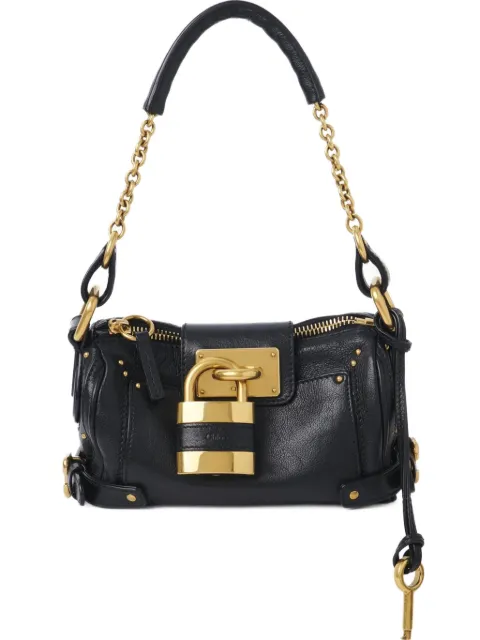 Chloé small Paddington leather tote bag Black CH25WS803P75
