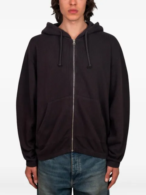Another Aspect zip-front cotton hoodie Brown AZH10DB