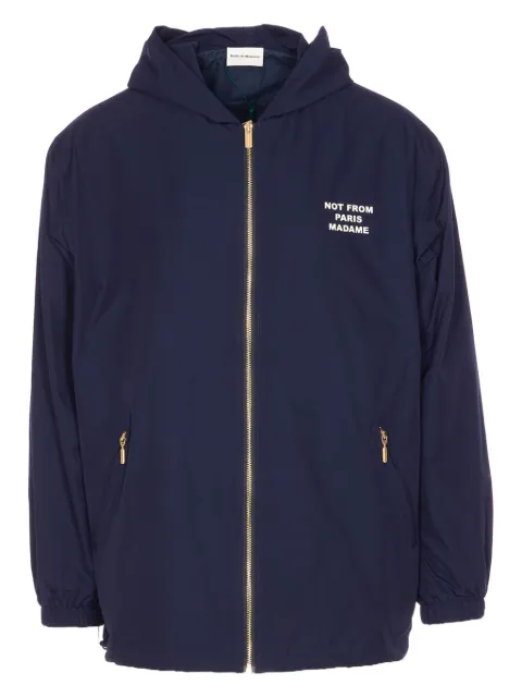 Drôle De Monsieur hooded slogan jacket Blue JT250PL168NY