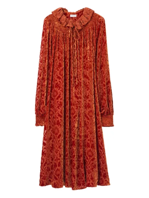 Burberry baroque silk blend velvet dress Red 8116741
